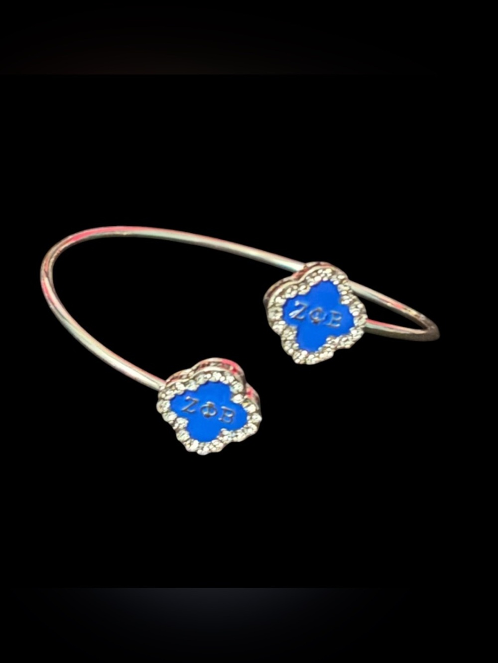 Zeta Phi Beta Clover Shaped Single Bangle Bracelet - Picture 5 of 5